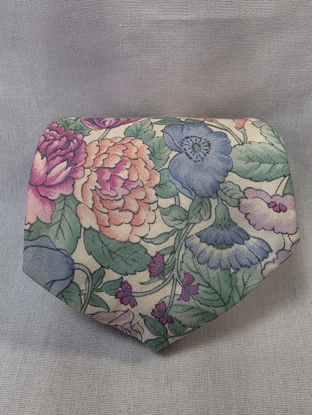 Rohde Royce Floral Tie Mens Cotton Pink Blue Cream & Green Pastel Necktie